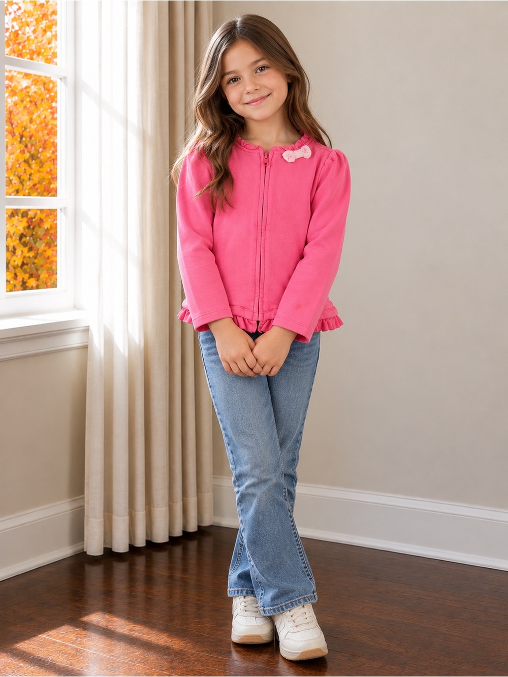 Gymboree Pink Ruffle Zip-Up Jacket - Picture 2 of 2
